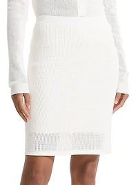 Compact Crepe Pointelle Knit Skirt
