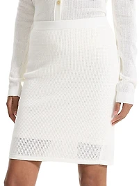 Compact Crepe Pointelle Knit Skirt