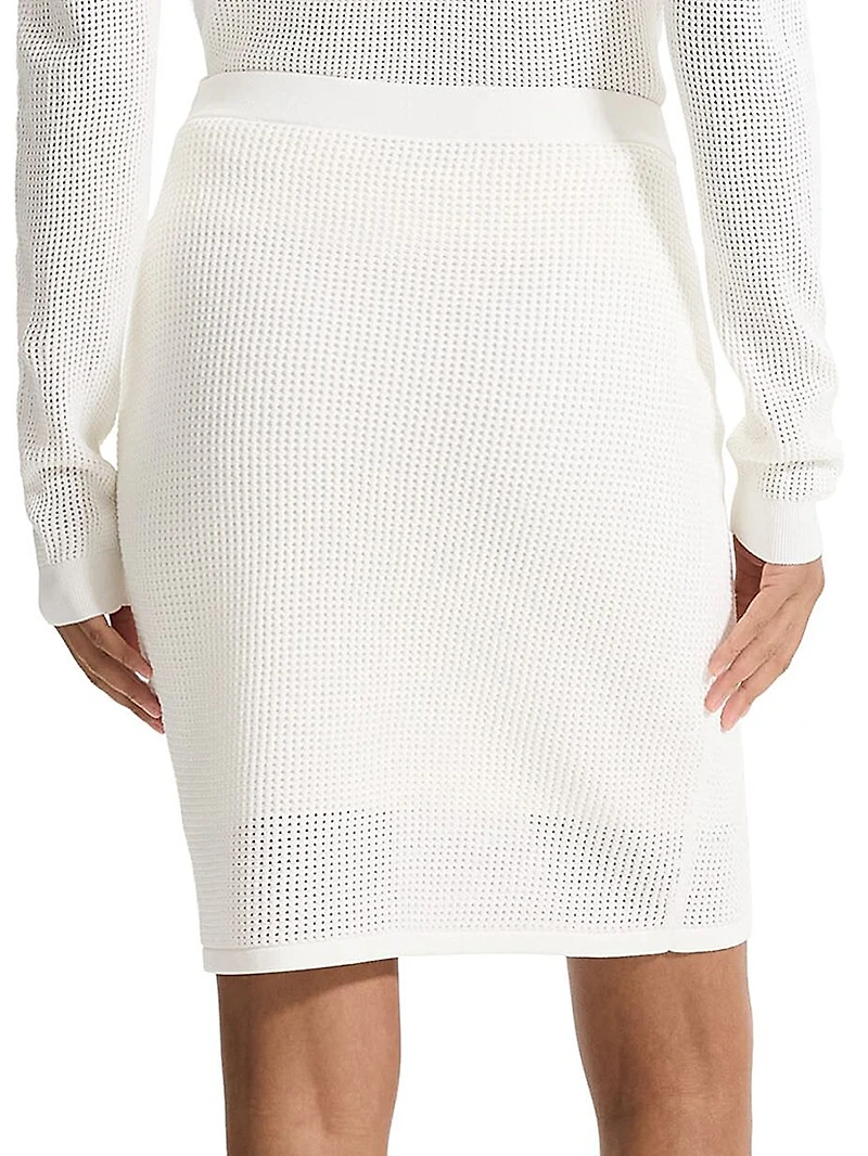 Compact Crepe Pointelle Knit Skirt