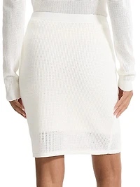 Compact Crepe Pointelle Knit Skirt