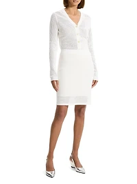 Compact Crepe Pointelle Knit Skirt