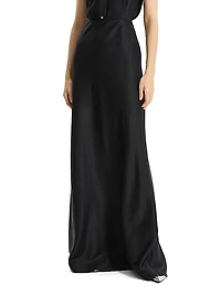 Fluid Linen-Blend Maxi Skirt