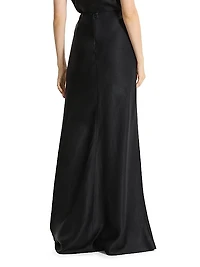 Fluid Linen-Blend Maxi Skirt