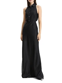 Fluid Linen-Blend Maxi Skirt