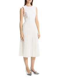 Pleated Sleeveless Midi-Dress