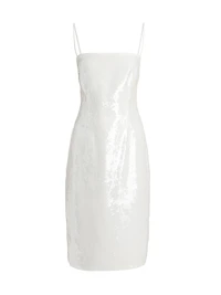 Sequined Square-Neck Slipdress