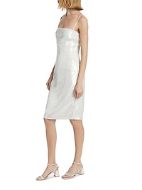 Sequined Square-Neck Slipdress