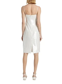 Sequined Square-Neck Slipdress