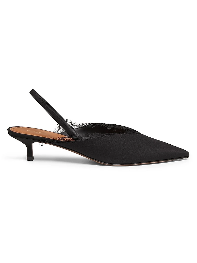 Irena 40MM Crepe de Chine Slingbacks