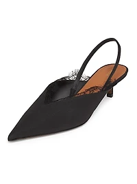 Irena 40MM Crepe de Chine Slingbacks