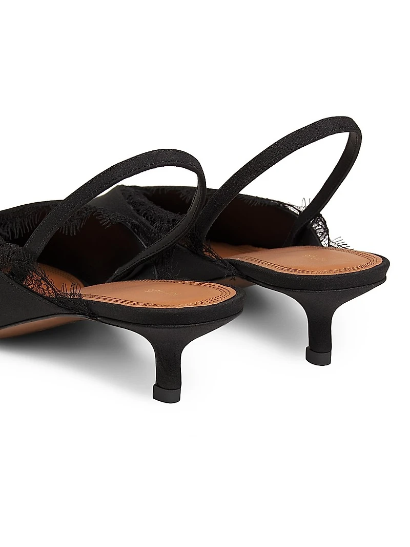 Irena 40MM Crepe de Chine Slingbacks