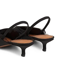Irena 40MM Crepe de Chine Slingbacks