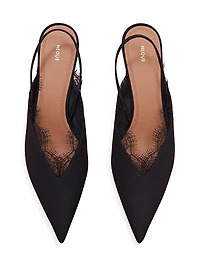 Irena 40MM Crepe de Chine Slingbacks
