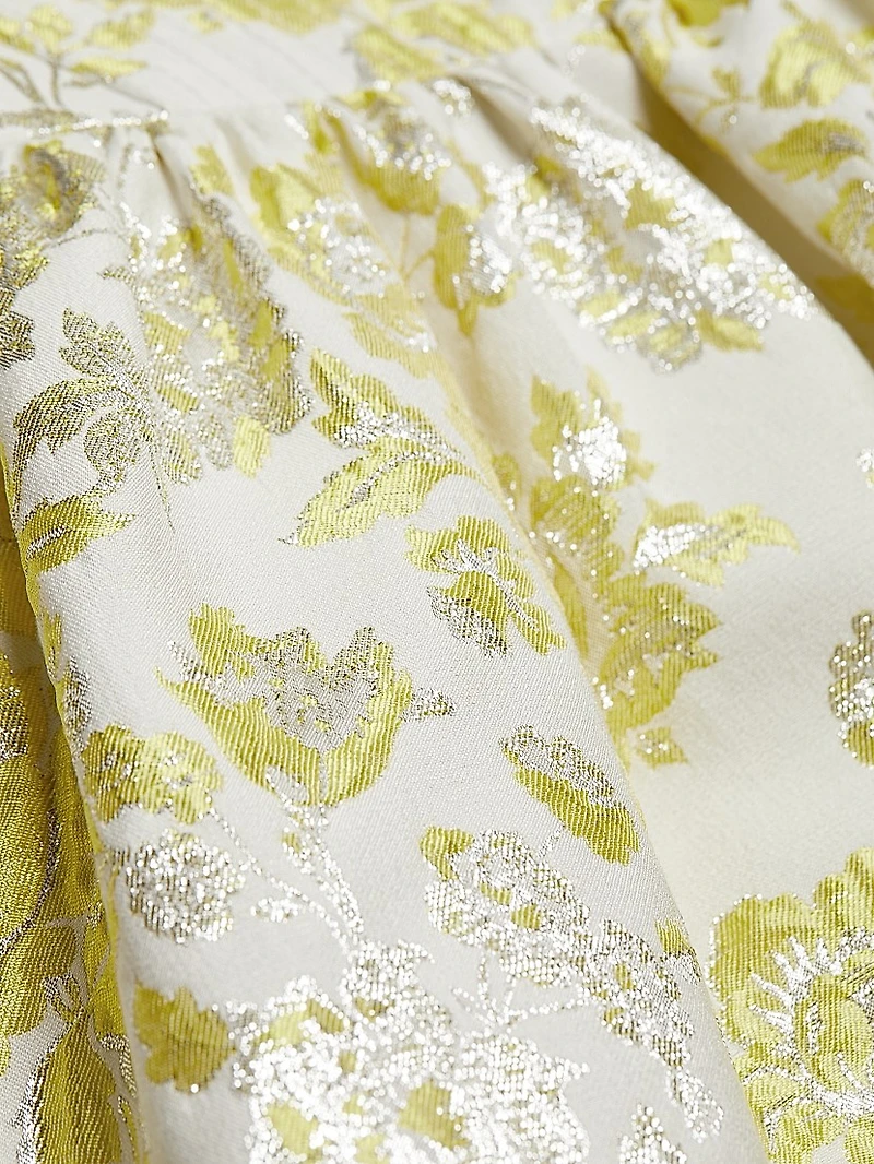 Nat Floral Metallic Jacquard Minidress