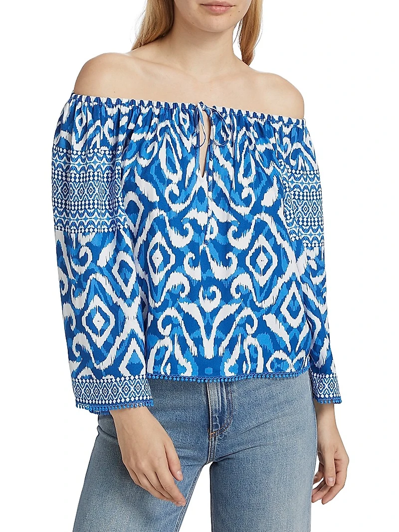 Devina Ikat Off-the-Shoulder Blouse
