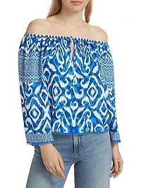 Devina Ikat Off-the-Shoulder Blouse