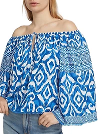 Devina Ikat Off-the-Shoulder Blouse