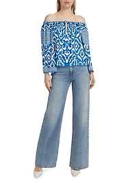 Devina Ikat Off-the-Shoulder Blouse