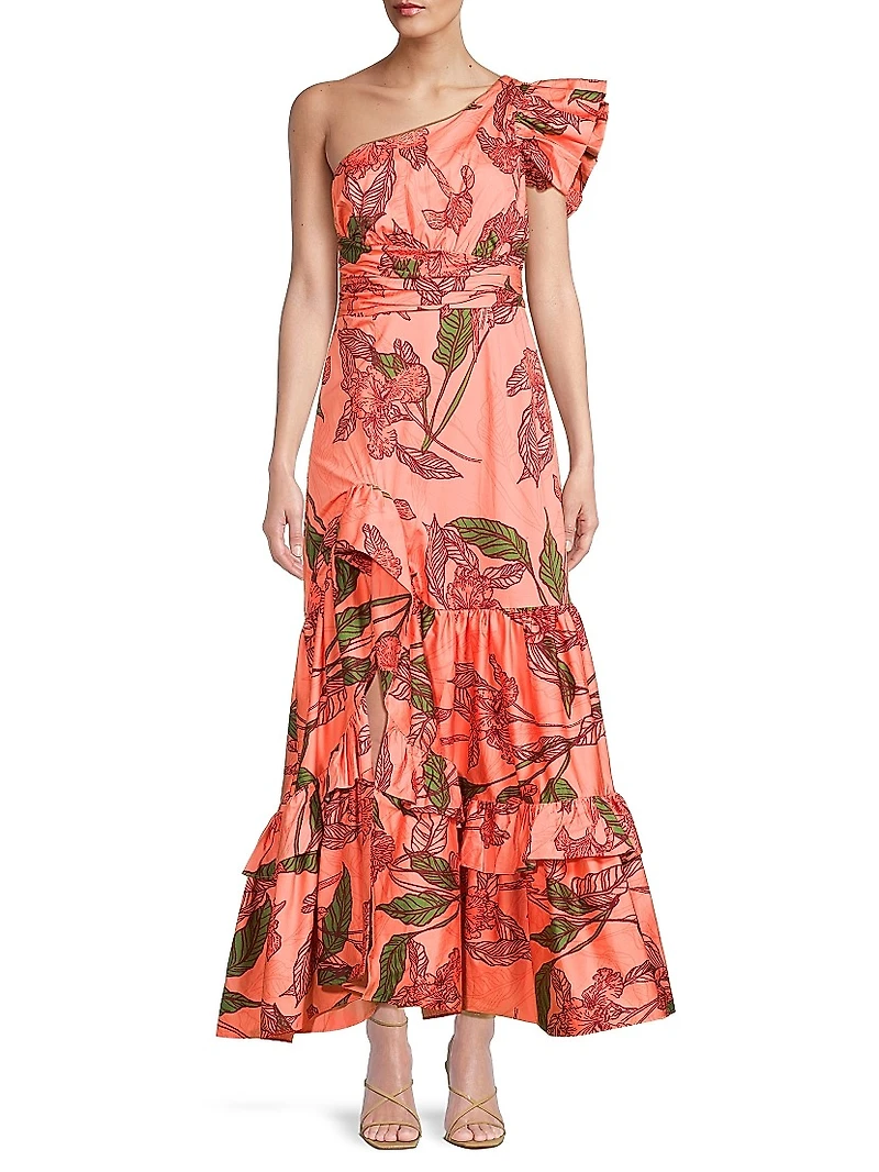 Pria Floral One-Shoulder Dress