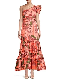 Pria Floral One-Shoulder Dress