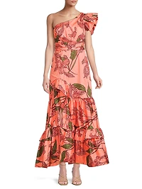 Pria Floral One-Shoulder Dress