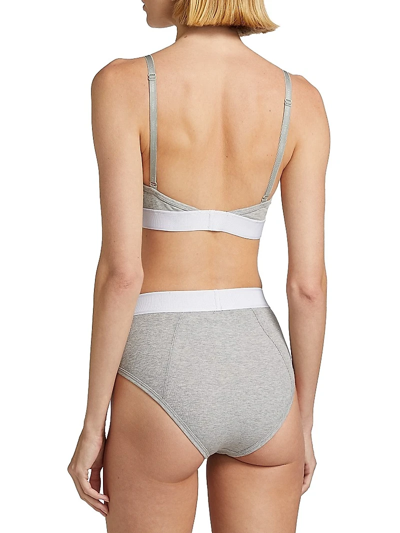 Cotton Rib Logo Bralette