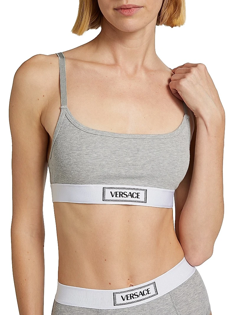 Cotton Rib Logo Bralette