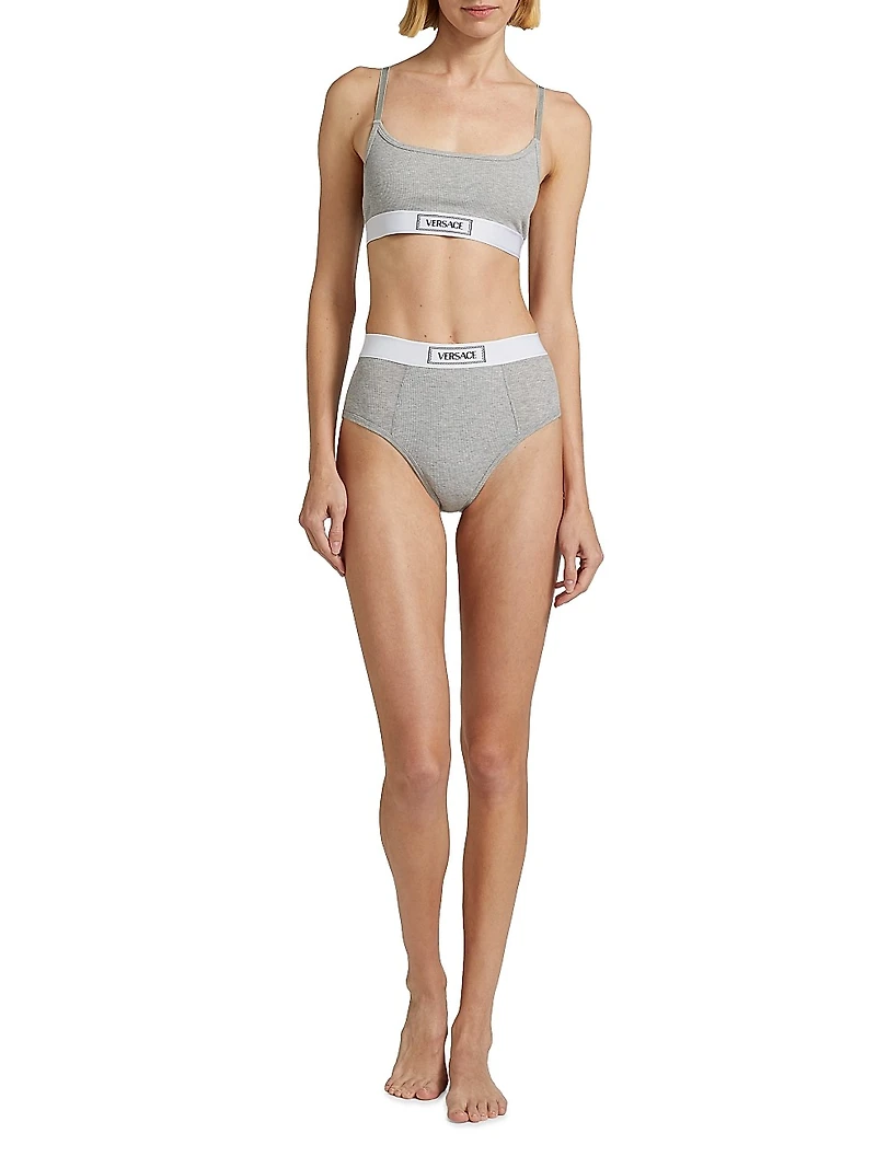 Cotton Rib Logo Bralette