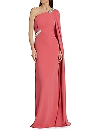 Embellished Crepe Gown