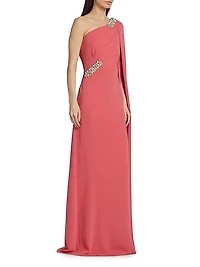 Embellished Crepe Gown