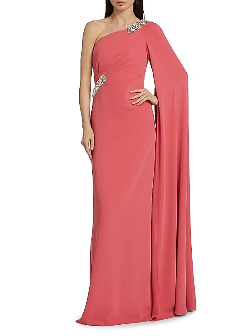 Embellished Crepe Gown