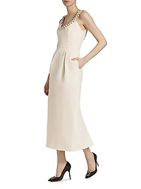 Faux Pearl Silk Cocktail Dress