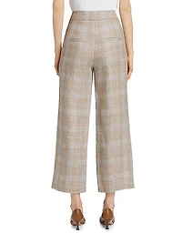 Brixton Glen-Check Linen Crop Pants