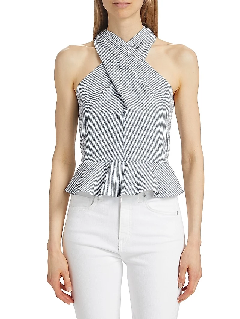 Drey Seersucker Halter Top