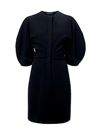 Goldie Matte Crepe Puff-Sleeve Minidress