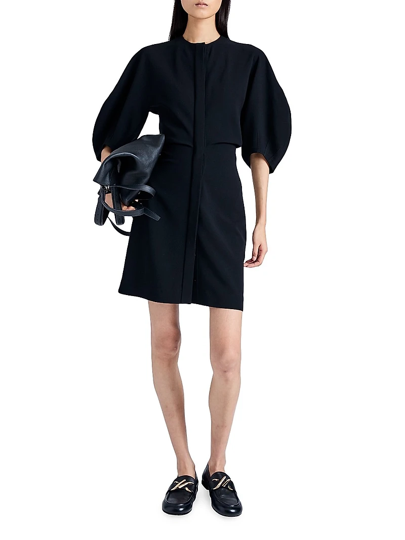 Goldie Matte Crepe Puff-Sleeve Minidress