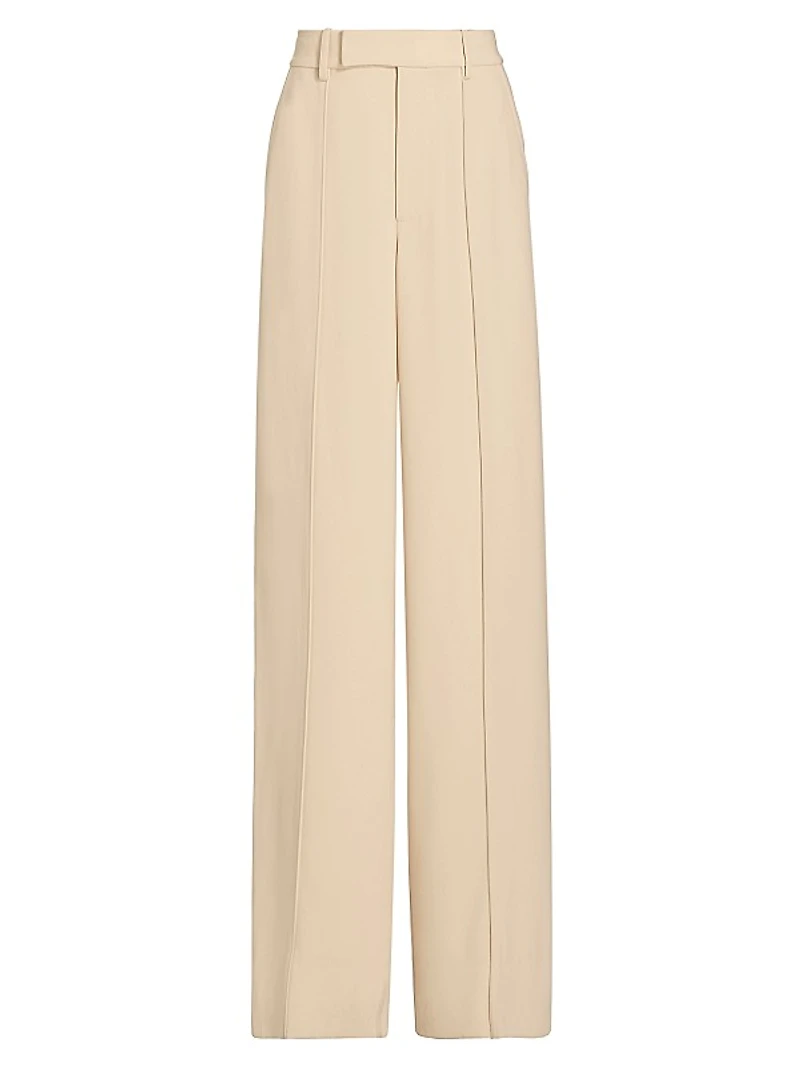 Weyes Crepe Straight-Leg Pants