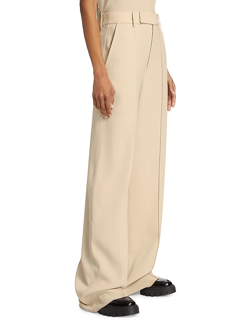 Weyes Crepe Straight-Leg Pants