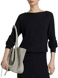 Eden Merino Wool-Blend Pleated Midi-Dress