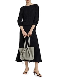 Eden Merino Wool-Blend Pleated Midi-Dress