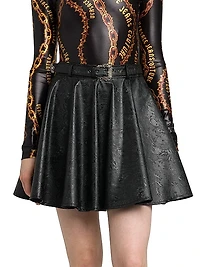Embossed Faux Leather Skirt