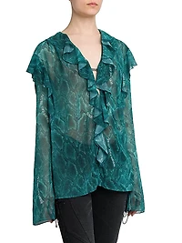 Python Chiffon Ruffle Shirt