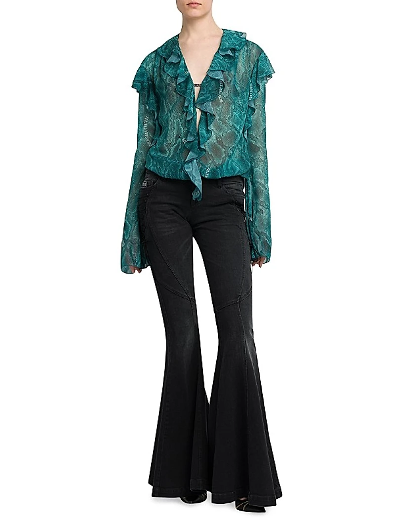 Python Chiffon Ruffle Shirt