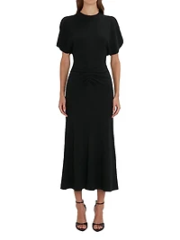 Gathered Waist Midi-Dress