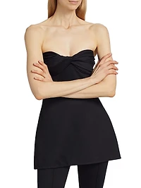 Twist Strapless Peplum Top