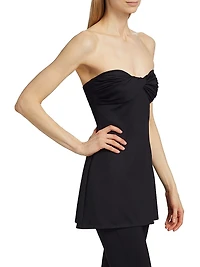 Twist Strapless Peplum Top