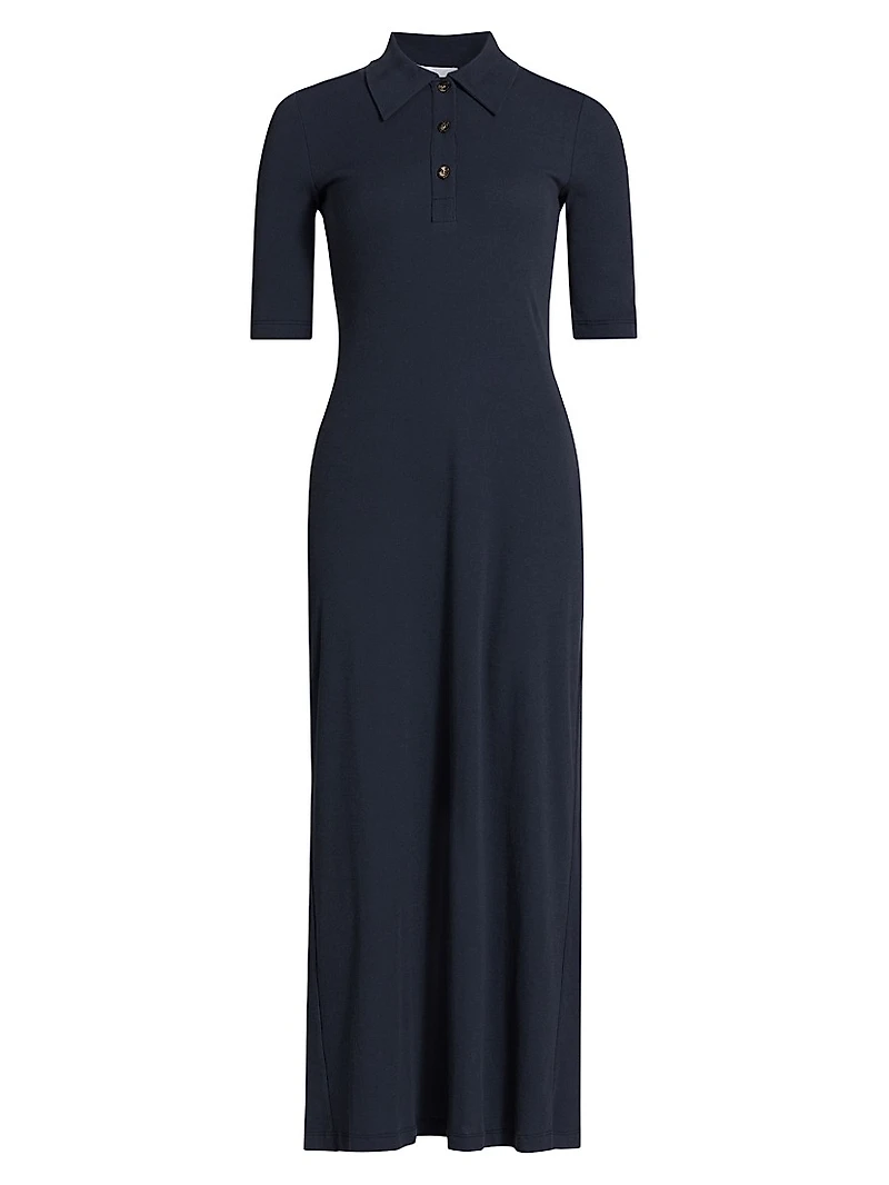 Fitted Cotton Polo T-Shirt Dress