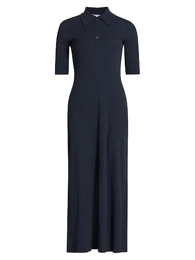 Fitted Cotton Polo T-Shirt Dress
