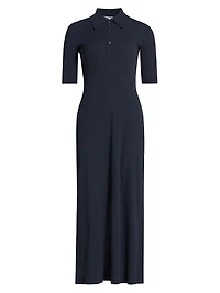Fitted Cotton Polo T-Shirt Dress