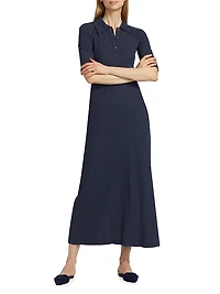 Fitted Cotton Polo T-Shirt Dress